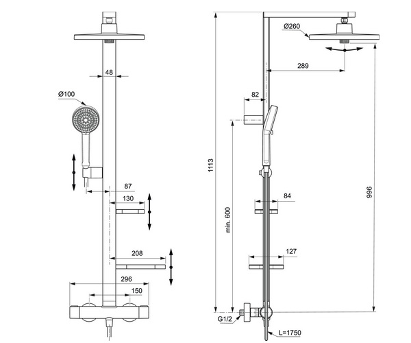 душевая система IDEAL STANDARD ALU+